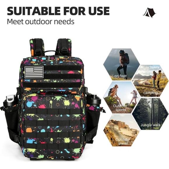 45L Tactical Assault Backpack 3 day assault pack with Molle Waterproof Backpack - Picture 5 of 6